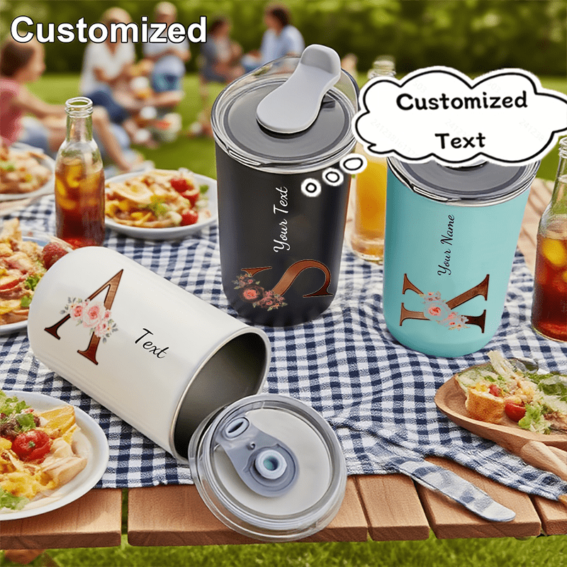 Coffee Equipment For Camping - 맞춤형 꽃무늬 이니셜 텀블러, 개인 맞춤