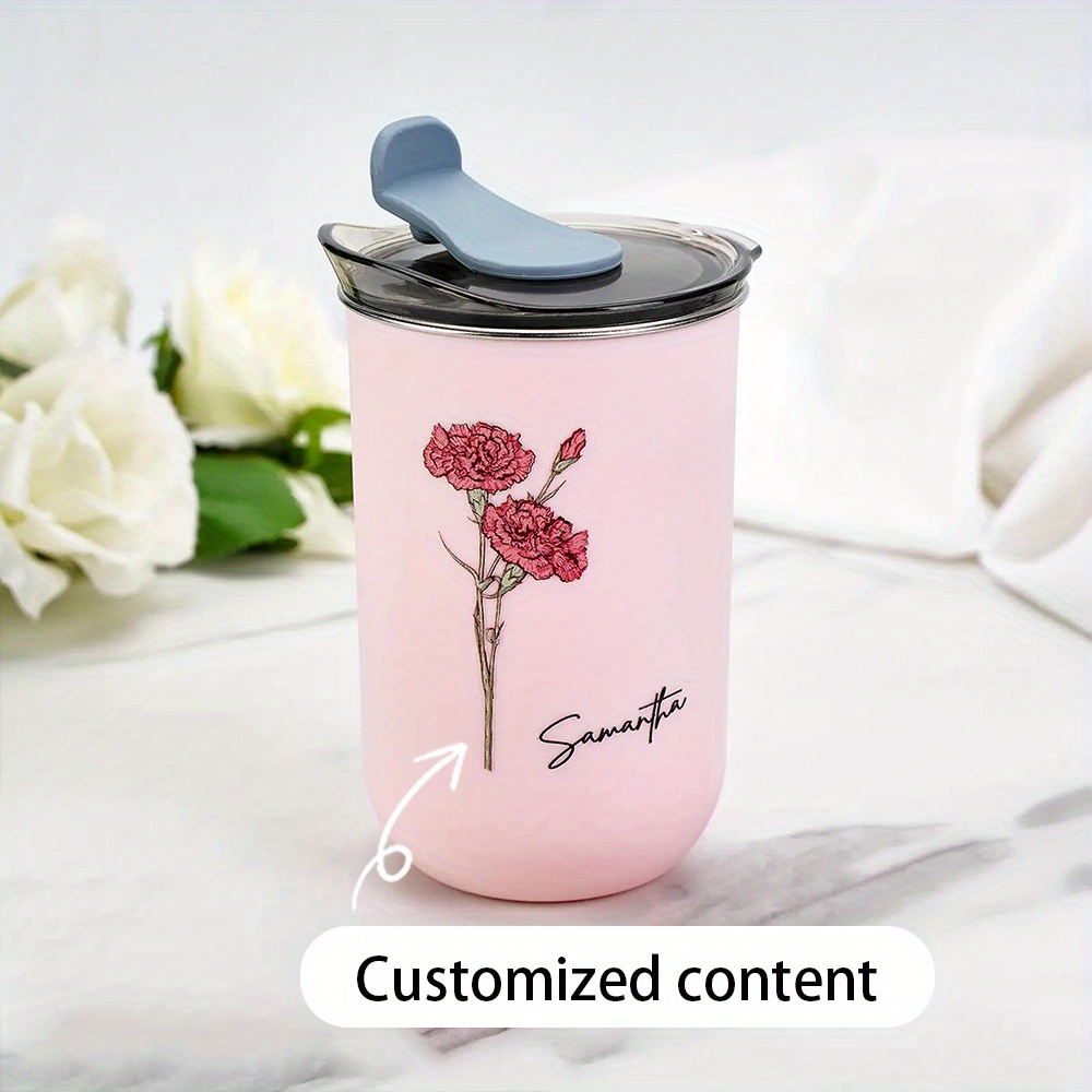 맞춤형 탄생화 커피 텀블러, 맞춤 이름 스테인리스 스틸 - Coffee Equipment For Camping 리뷰 및 가격