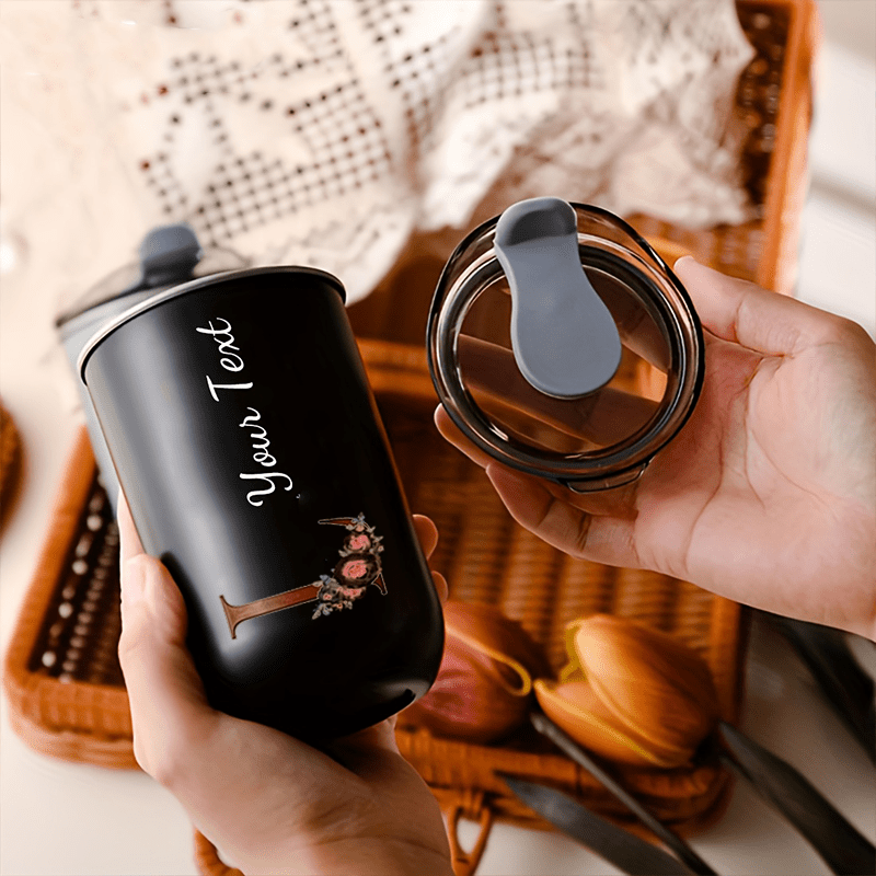맞춤형 꽃무늬 이니셜 텀블러, 개인 맞춤 문구가 새겨진 - Coffee Equipment For Camping 리뷰 및 가격