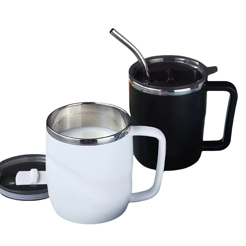 400ml 슬라이딩 뚜껑 진공 단열 커피 머그, 손잡이 - Coffee Equipment And Tools 리뷰 및 가격